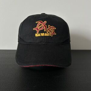 Vintage Hawaii Hat Cap Snap Back‎ Adjustable Black Sea Turtle Surf Adult